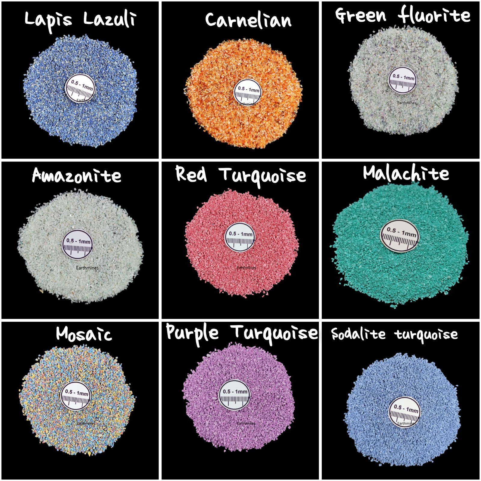 Natural Coarse Crushed Gemstone 0.5-1mm For Resin Art Home Art Making
