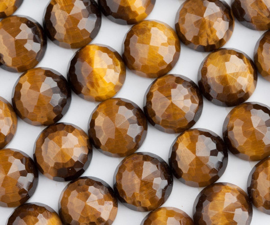 Natural Golden Tiger Eye Round Rose Cut 5mm to 20mm Loose Gemstone