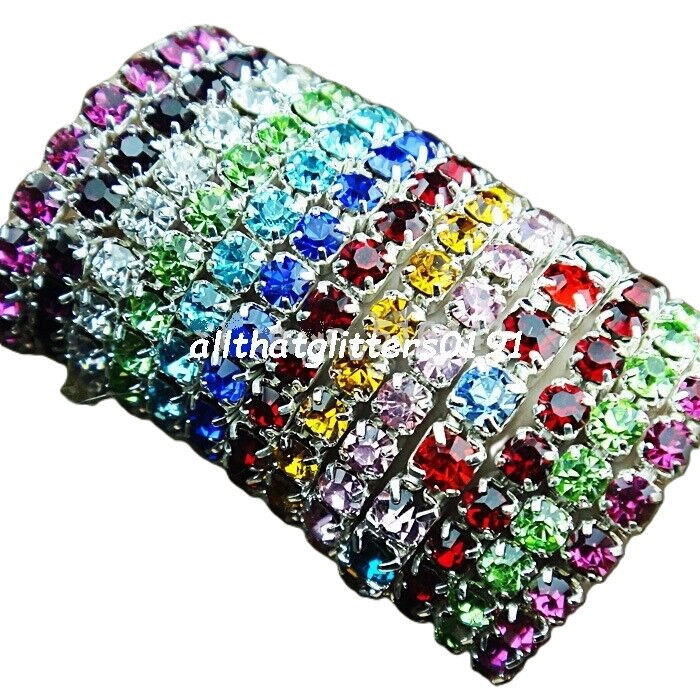 Silver Or Gold Plated 1 Row Stretch Crystal ToeRing Available In VariousColours