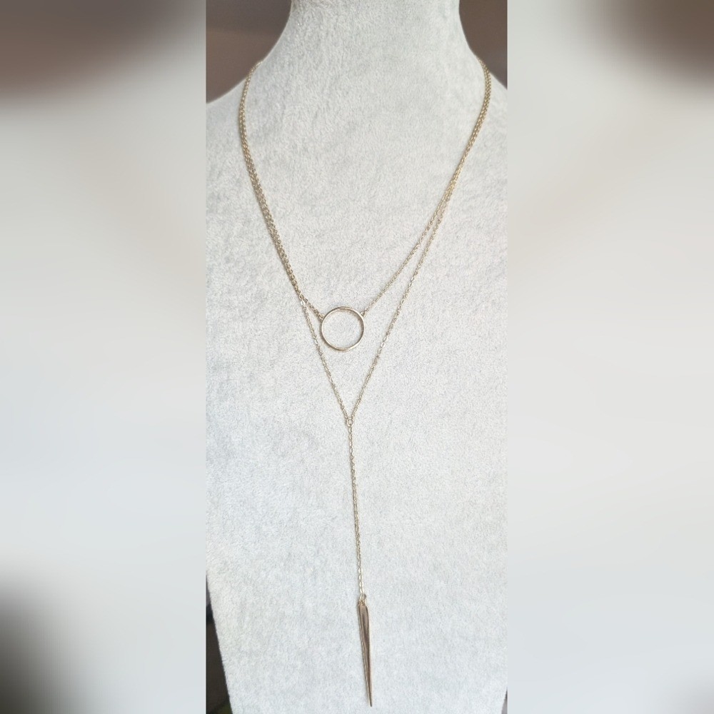Sugarfix Layered Circle Lariat Necklace