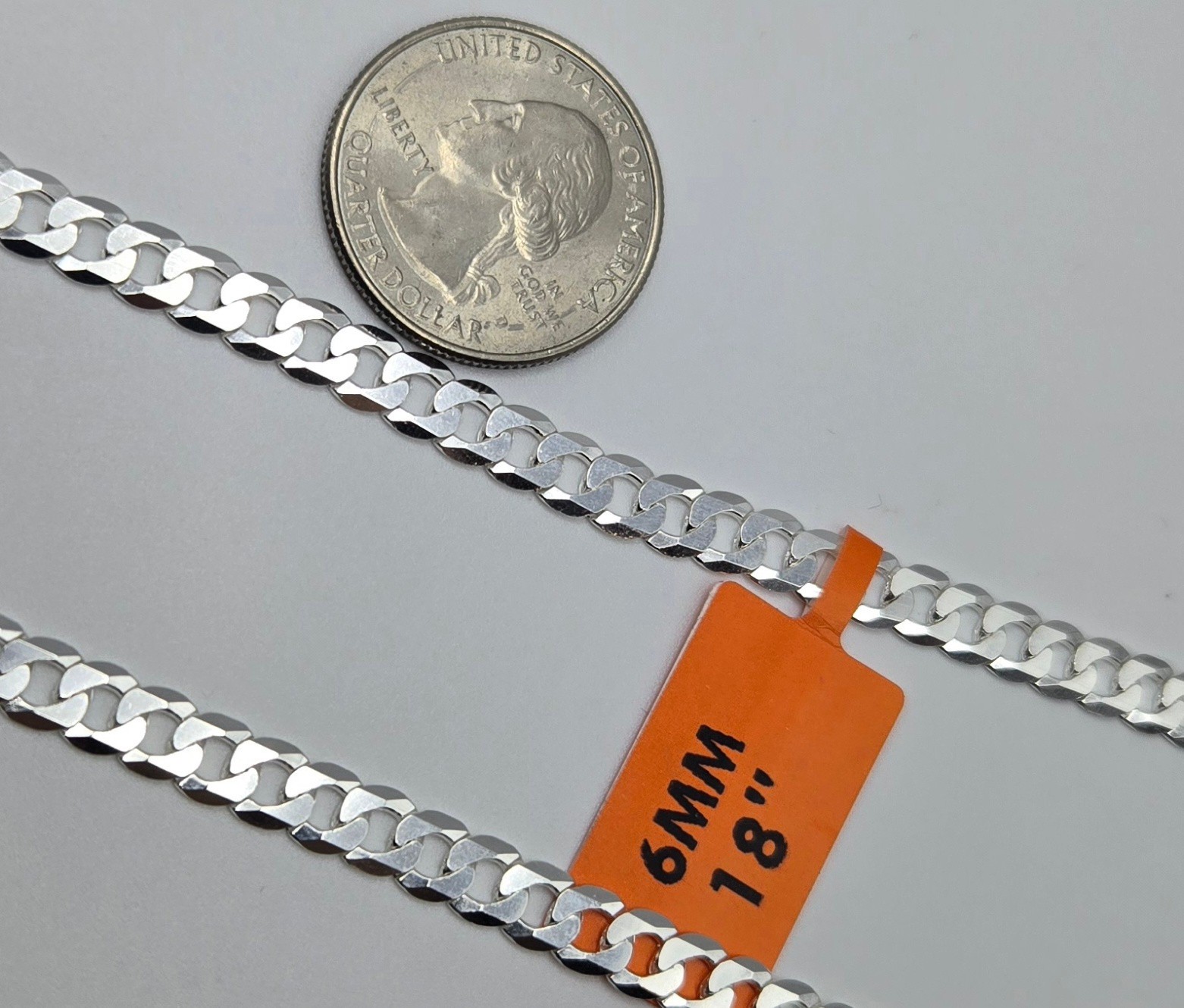 NEW CUBAN CURB Chain Necklaces, 925 Sterling Silver, Italy Handmade, 6mm-7mm