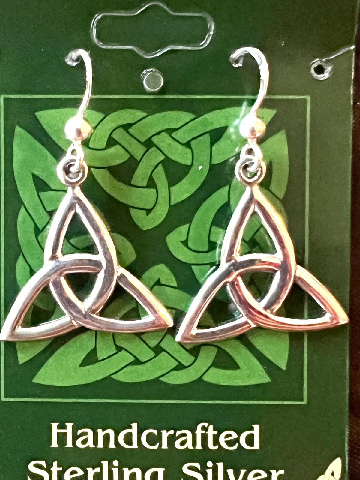Celtic Knotwork Sterling Silver Triquetra Earrings Peter Stone New