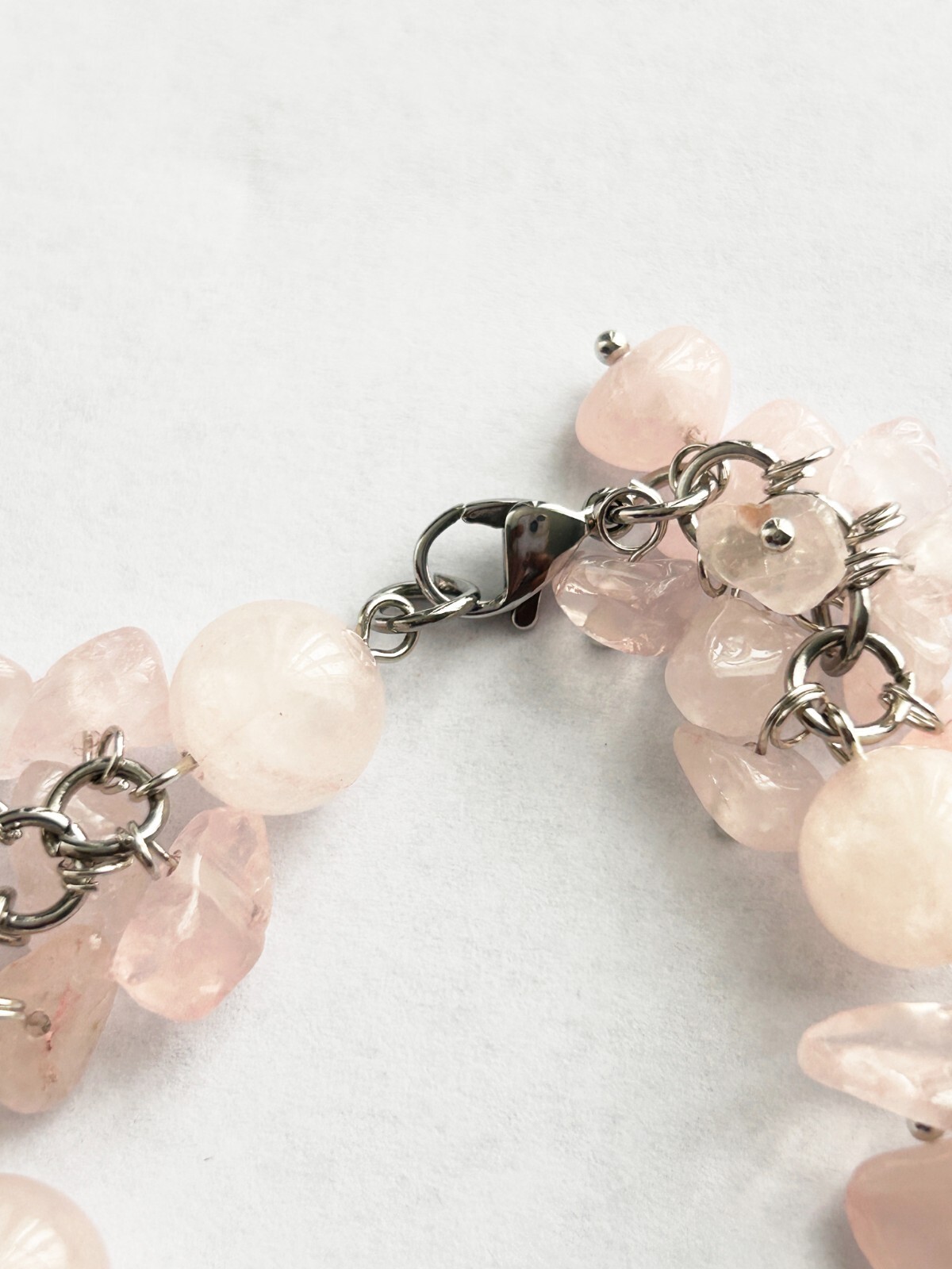 Rose Quartz Bracelet with Brass Lobster Clasp Closure Fashion Bracelet 10mm Bead