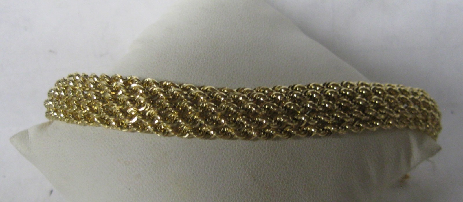 14K SOLID GOLD 7..5″ SPARKLING 5 ROW ROPE 11mm BRACELET ITALY 10.6 GRAM NICE