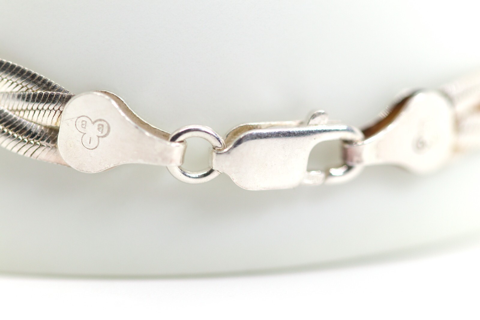 925 ITALY BIB, Snake Chain Ladies Bracelet Braided, L: 18-19cm Lobster Clasp