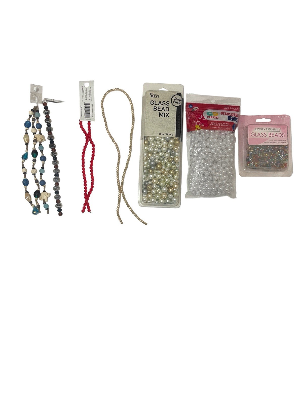 1 & 1/2lb lot of mixed glass beads jewelry findings for craft