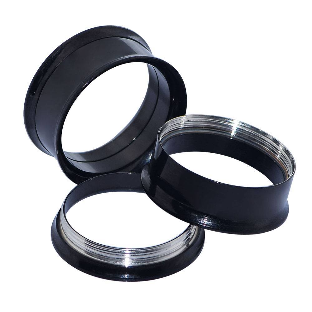 2PCS STAINLESS STEEL EAR GAUGE PLUGS SCREW FLESH TUNNEL HOLLOW EXPANDER PIERCING