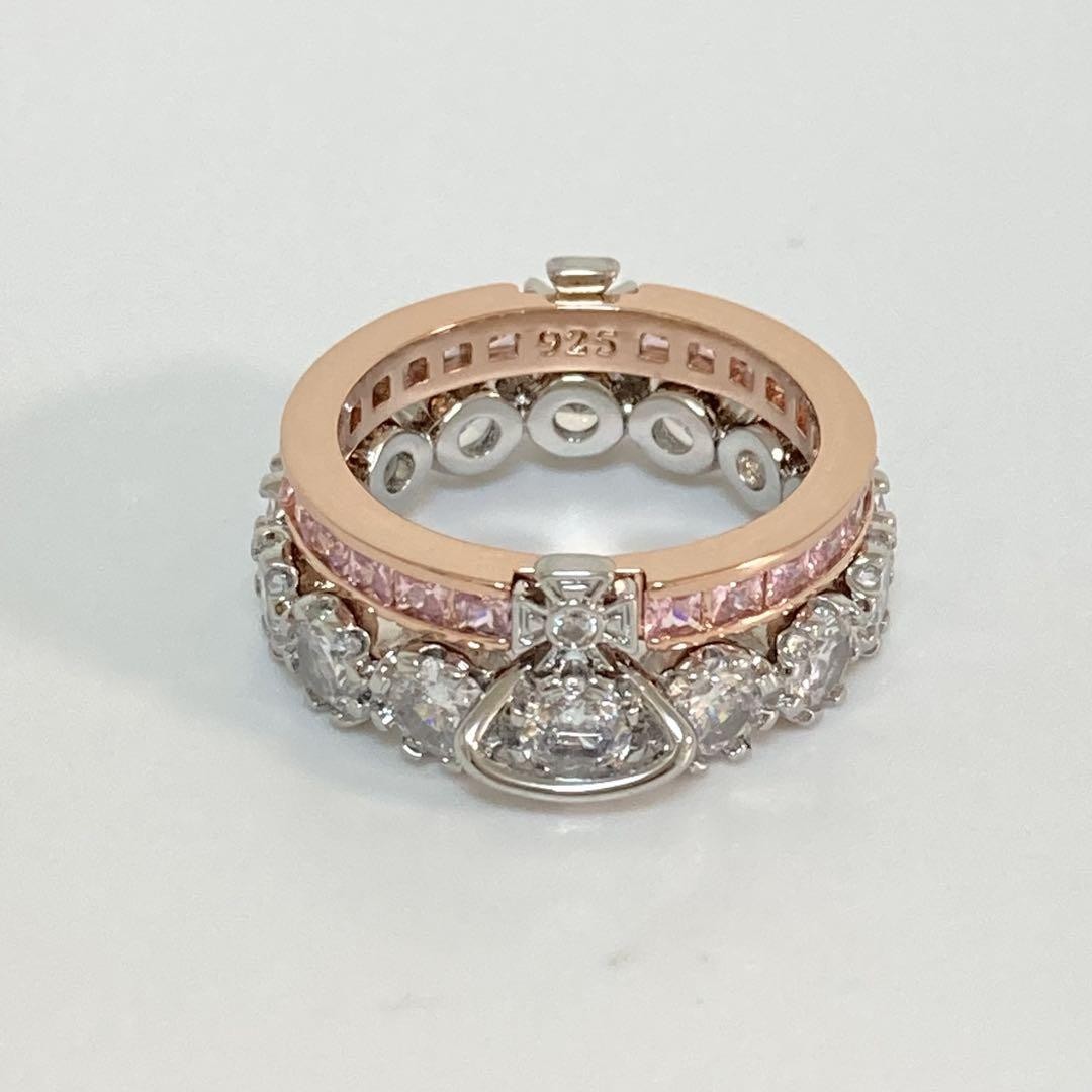 Vivienne Westwood Ring Size 6.5-7 Combination Silver Pink Gold NO BOX