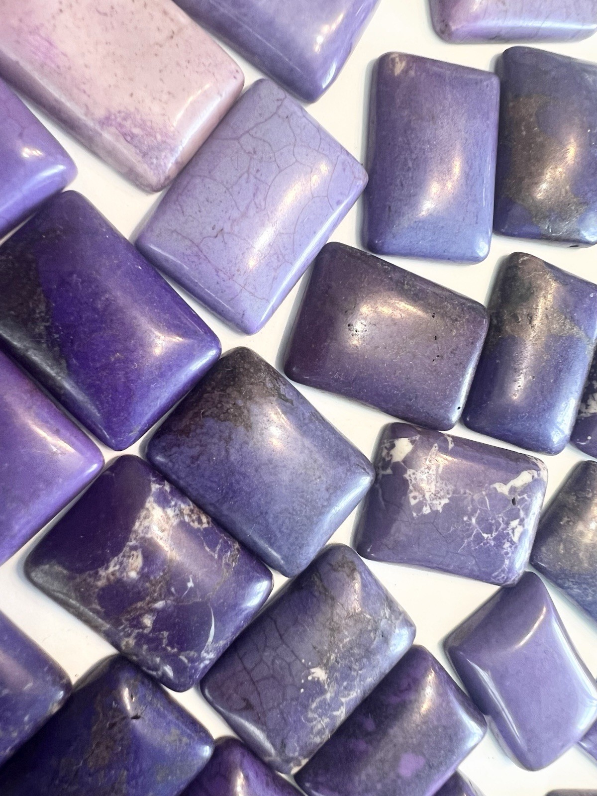 20 Pcs Purple Magnesite Rectangular Cabochon Lot 16mm X 23mm To 18mm X 25mm Mix