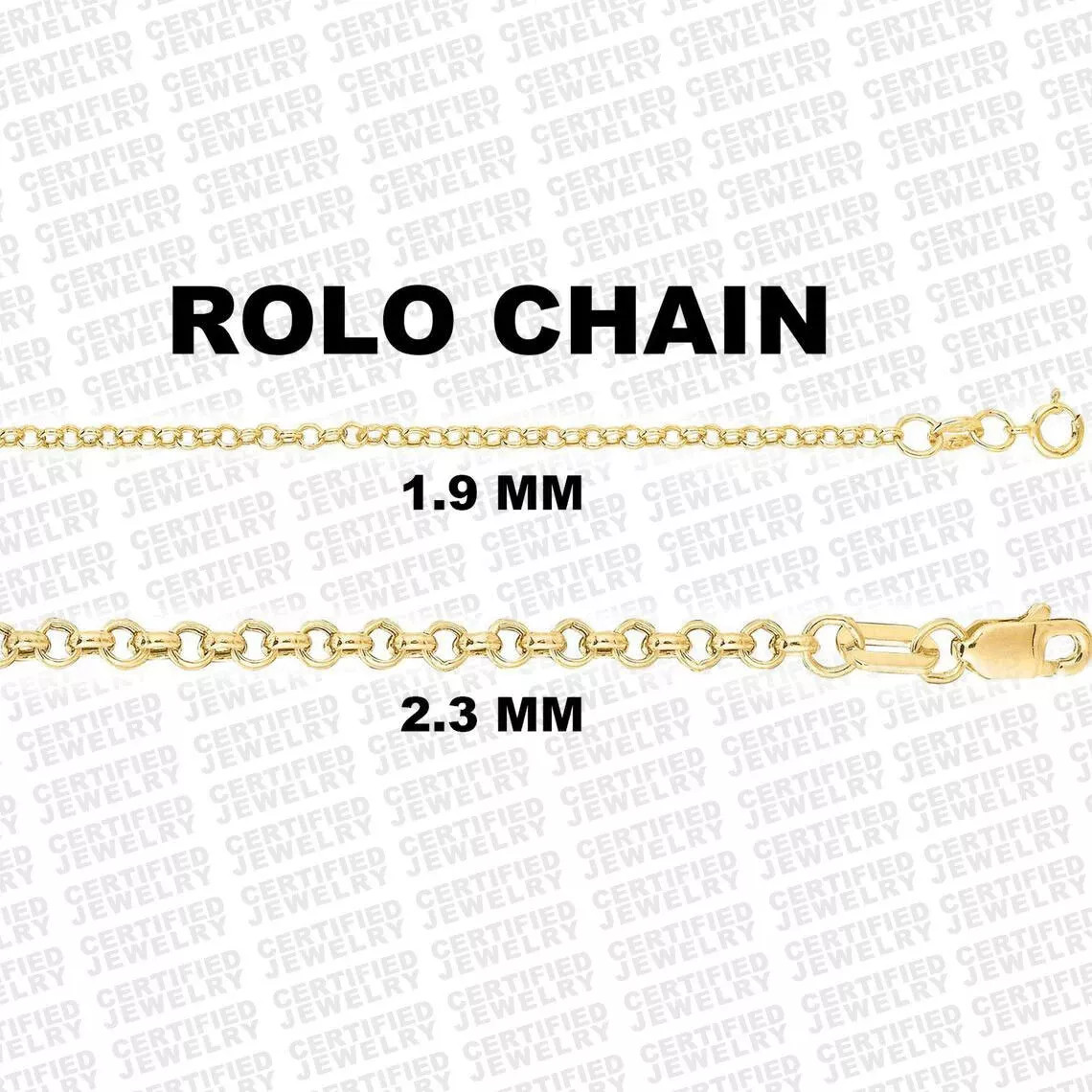 14K Rose Gold Rope Chain Necklace, 1.6mm to 2.5mm Wide, Solid Gold