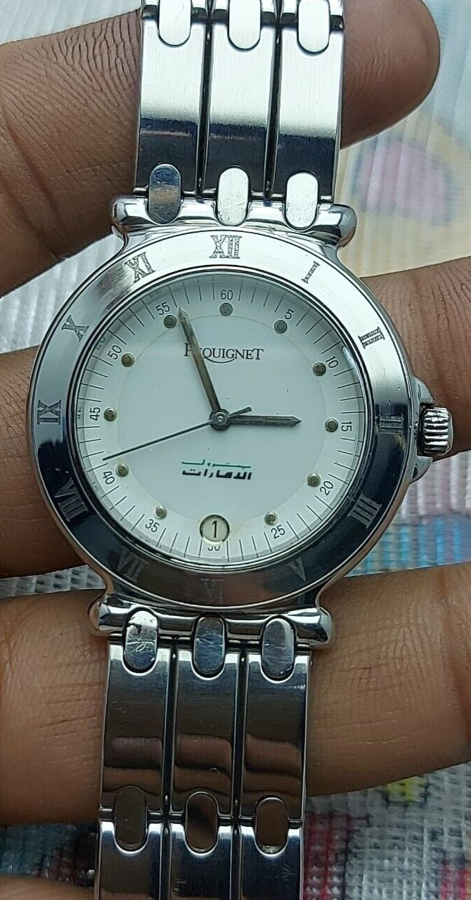 Pequignet Watch U.A.E Gifted Dial All Steel Mens Quartz 37mm Sapphire Crys Swiss
