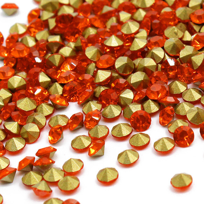 10 Bag Faceted Glass Pointed Rhinestone Findings Back Plated 1.9~2mm 1440pcs/Bag