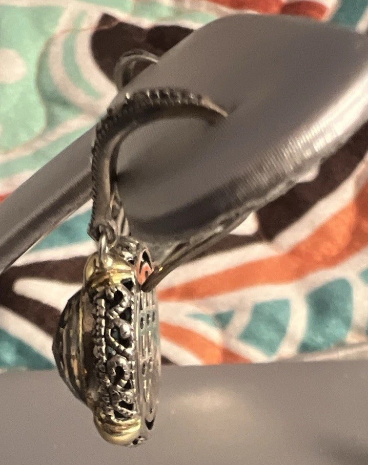 Zales 925 Sterling Silver Round Dangle/Drop Hook Earrings, Signed