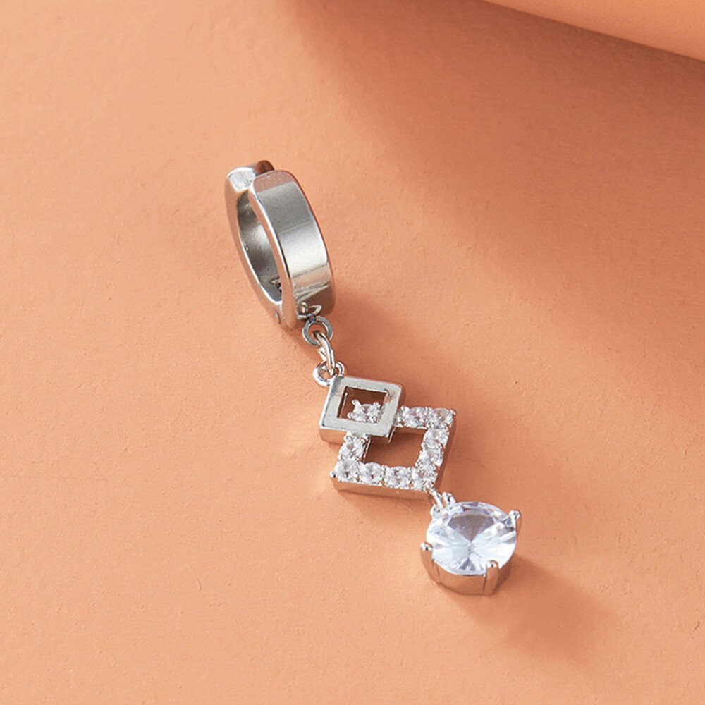Belly Button Rings Clip On Dangle Zircon Belly Ring Pendant Women Body Jewelry