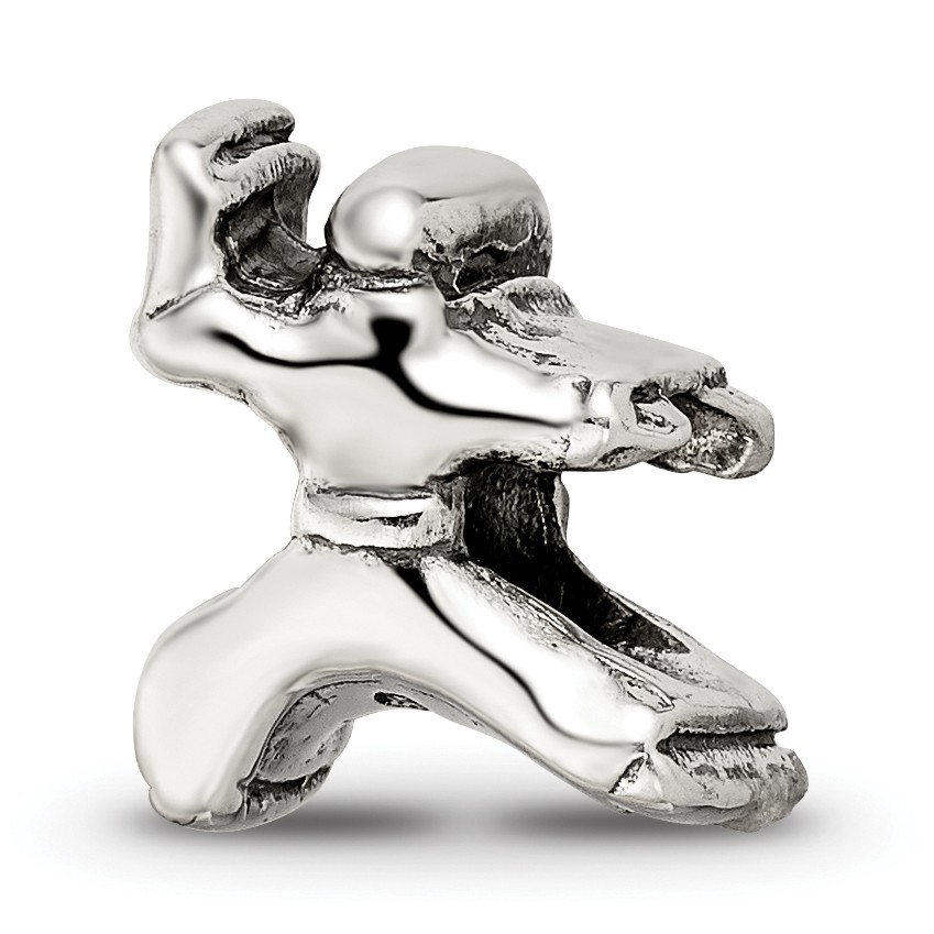 Silver Reflections Karate Person Bead QRS1920