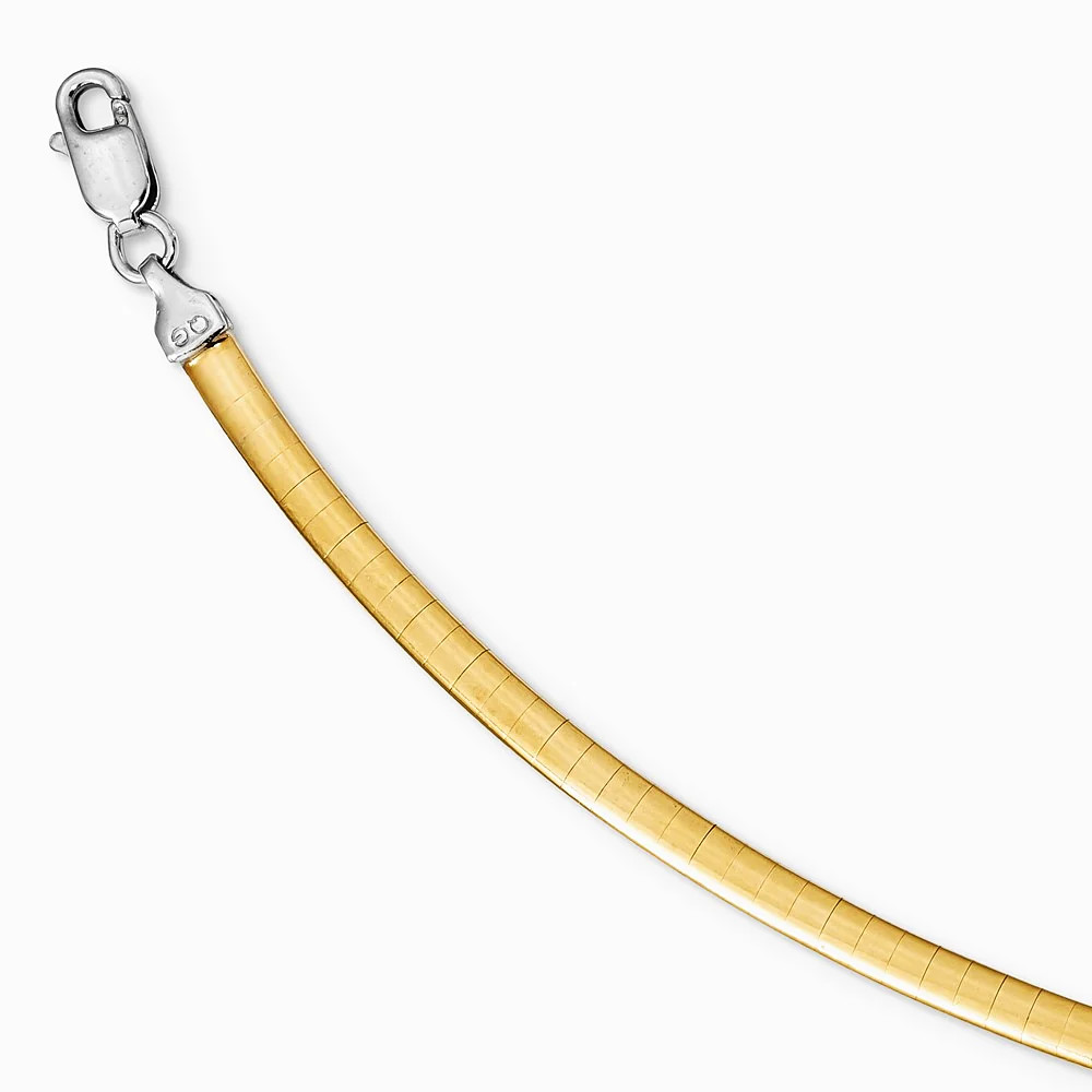 Sterling Silver Gold-Pltd 3mm Reversible W/ 2in Ext Cubetto Chain Necklace