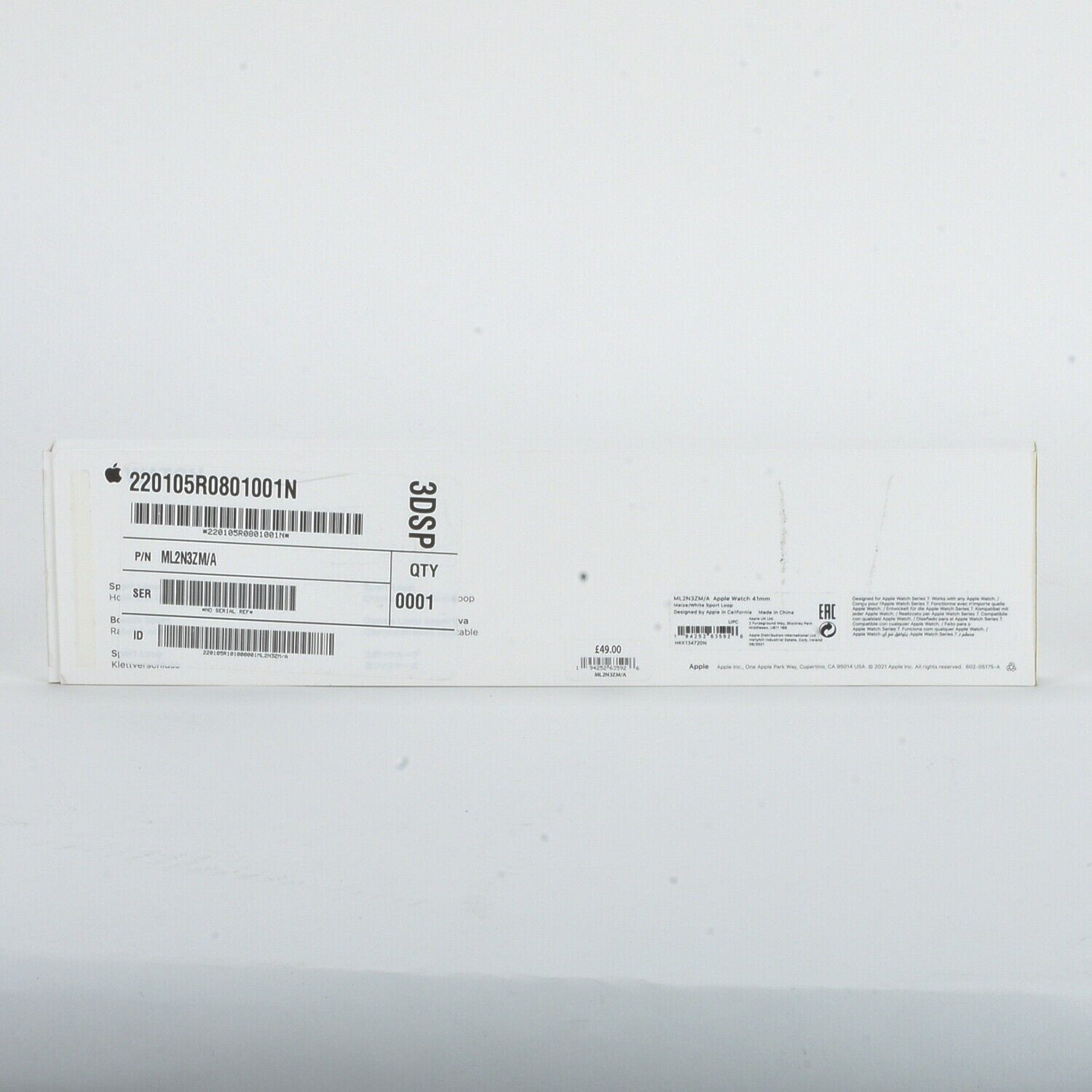 Apple iWatch 38mm 40mm 41mm 1 2 3 4 5 6 7 8 9 SE Sport Loop Band – Maize / White