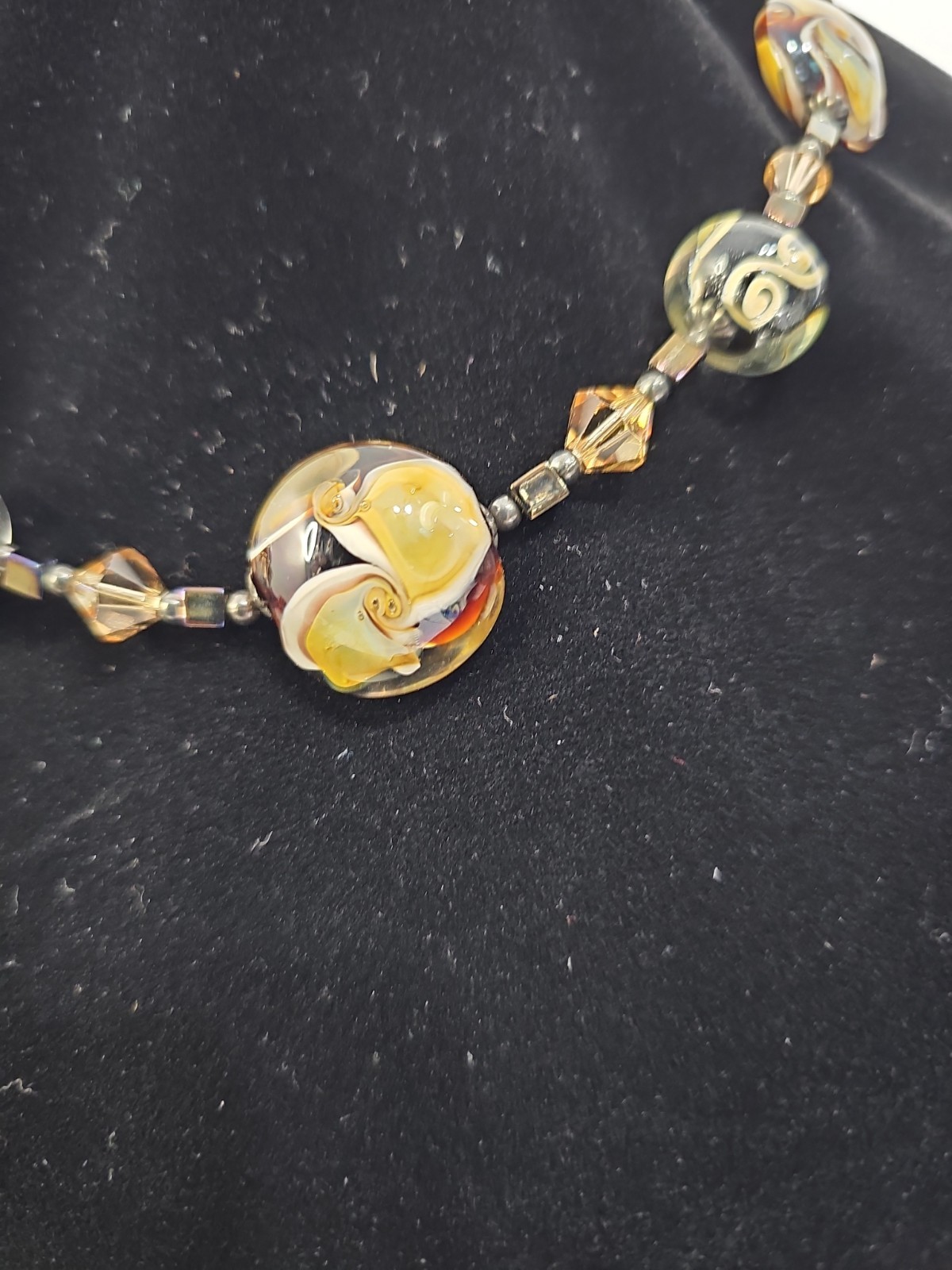 VTG Venetian MURANO GLASS 3 Piece Necklace 18in Stand – Hanging Earrings EUC