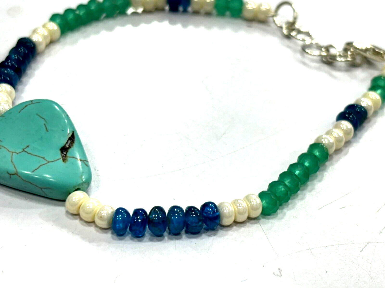 MULTI ROUNDELLE STONE WITH TUMBLED GEMSTONE BEADS 7″INCH 1 BRACELET