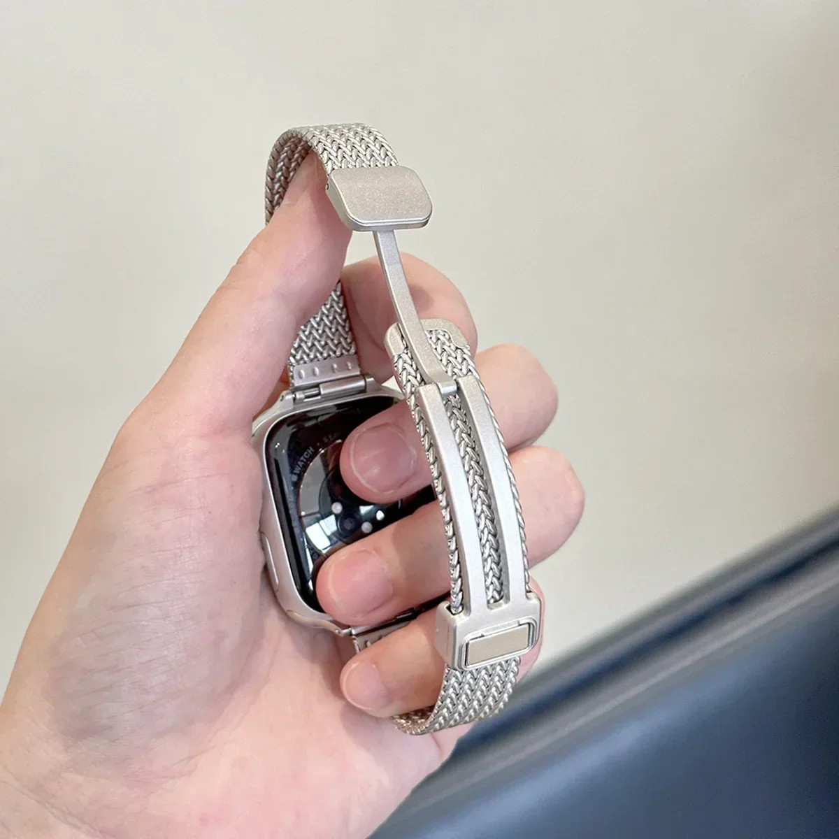 Women Slim Steel Strap Magntic Loop Watch Band 38mm 40mm 41mm 42mm 44mm 45mm