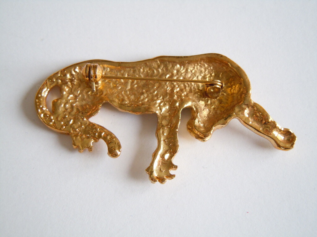 Enamel Brooch Tiger 23.4 G / 6.6 X 3.6 Cm