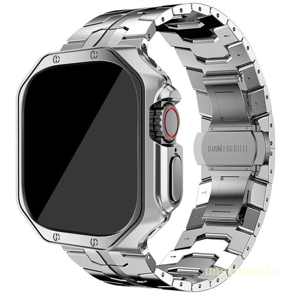 Stainless Steel Strap Band+TPU Cover Case For Apple Watch Ultra 2 49 9 8 7 6 5 4