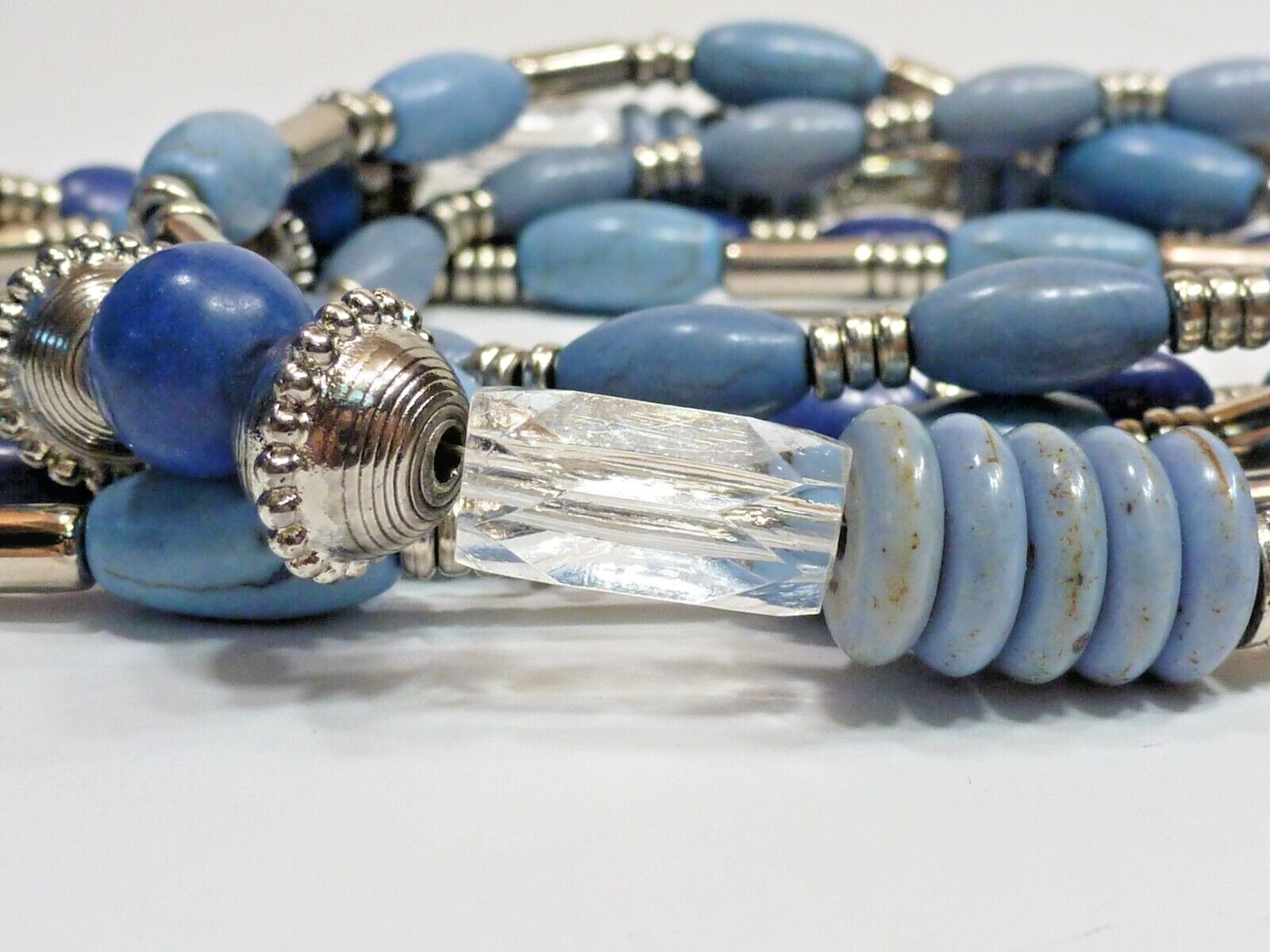 (B1) Chico’s Turquoise & Navy Blue 5 Strand Necklace – new