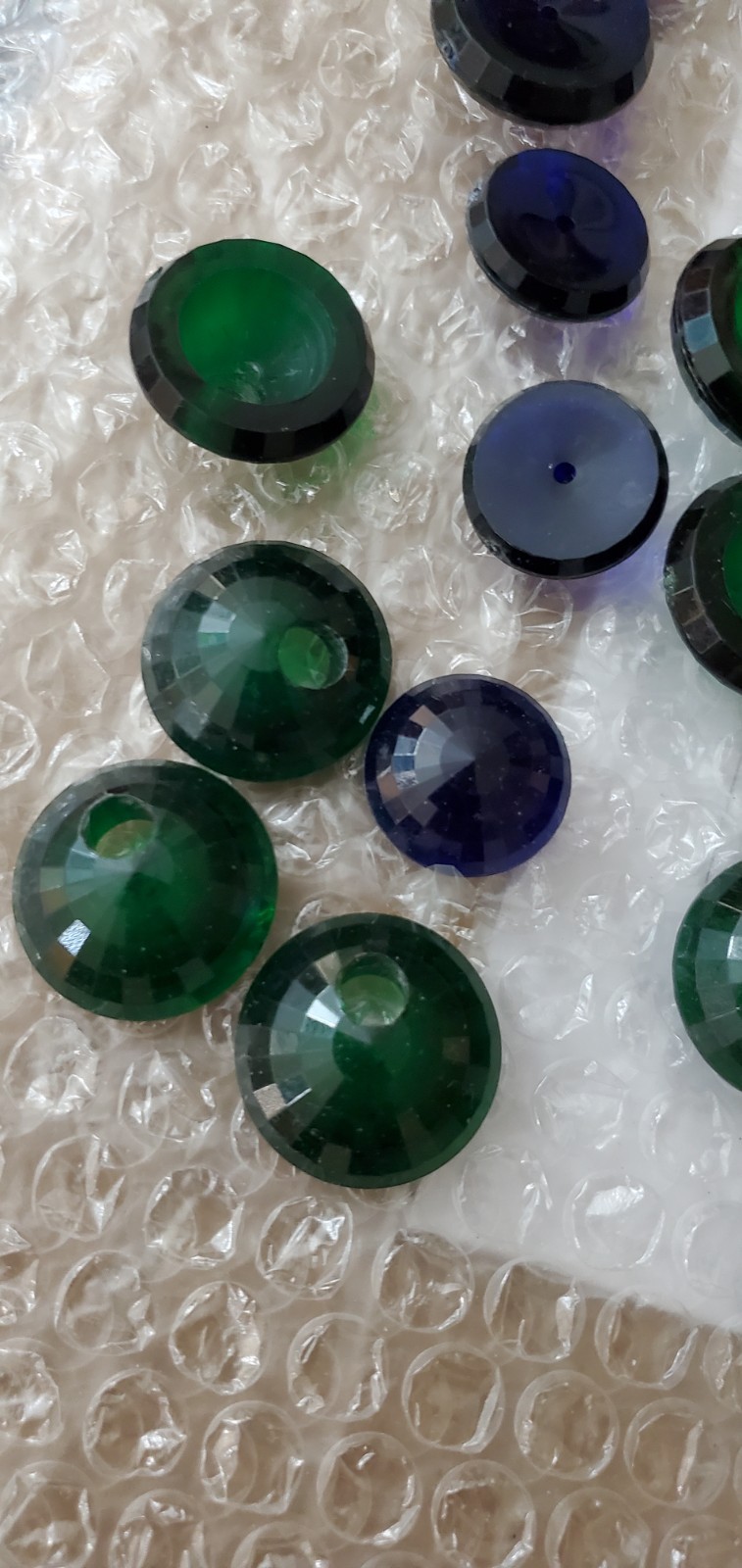 Vintage 1950s Transparent Lucite Cabachons Purple Forest Green Midnight Blue +