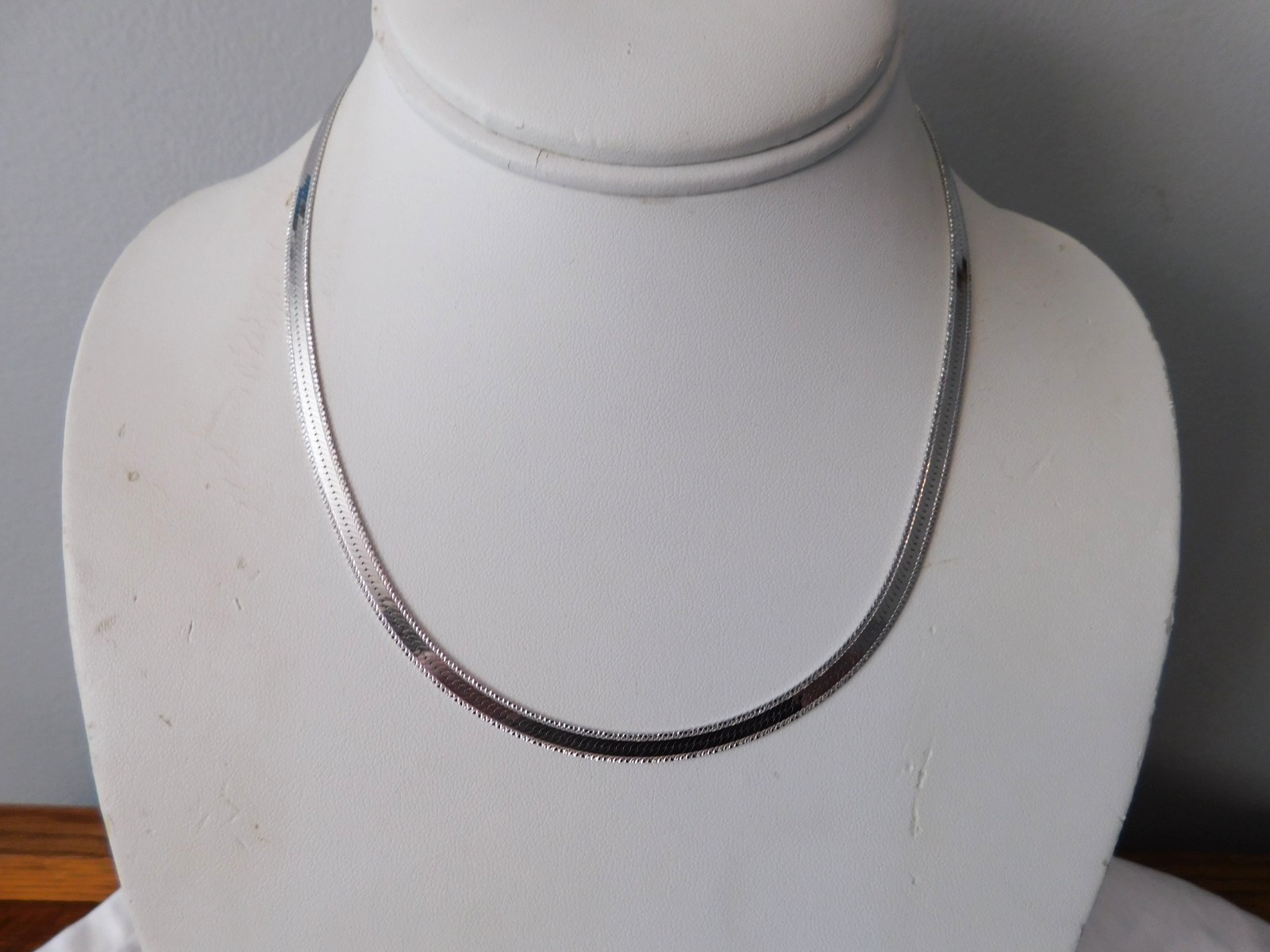 Milor Sterling Silver Chain Necklace 925 Italy 4.5 MM 18 inch Herringbone