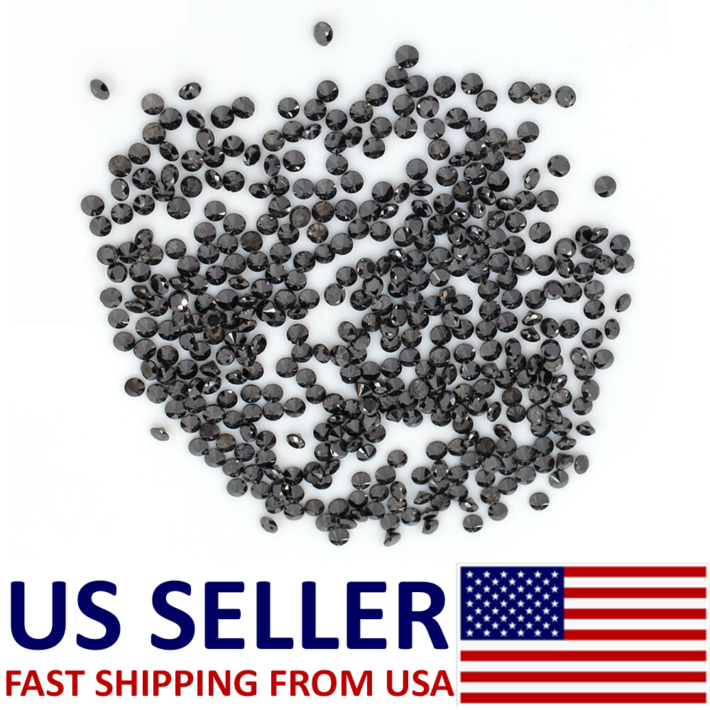 Natural Loose Diamond Round Black Color I3 Clarity 100 Pcs