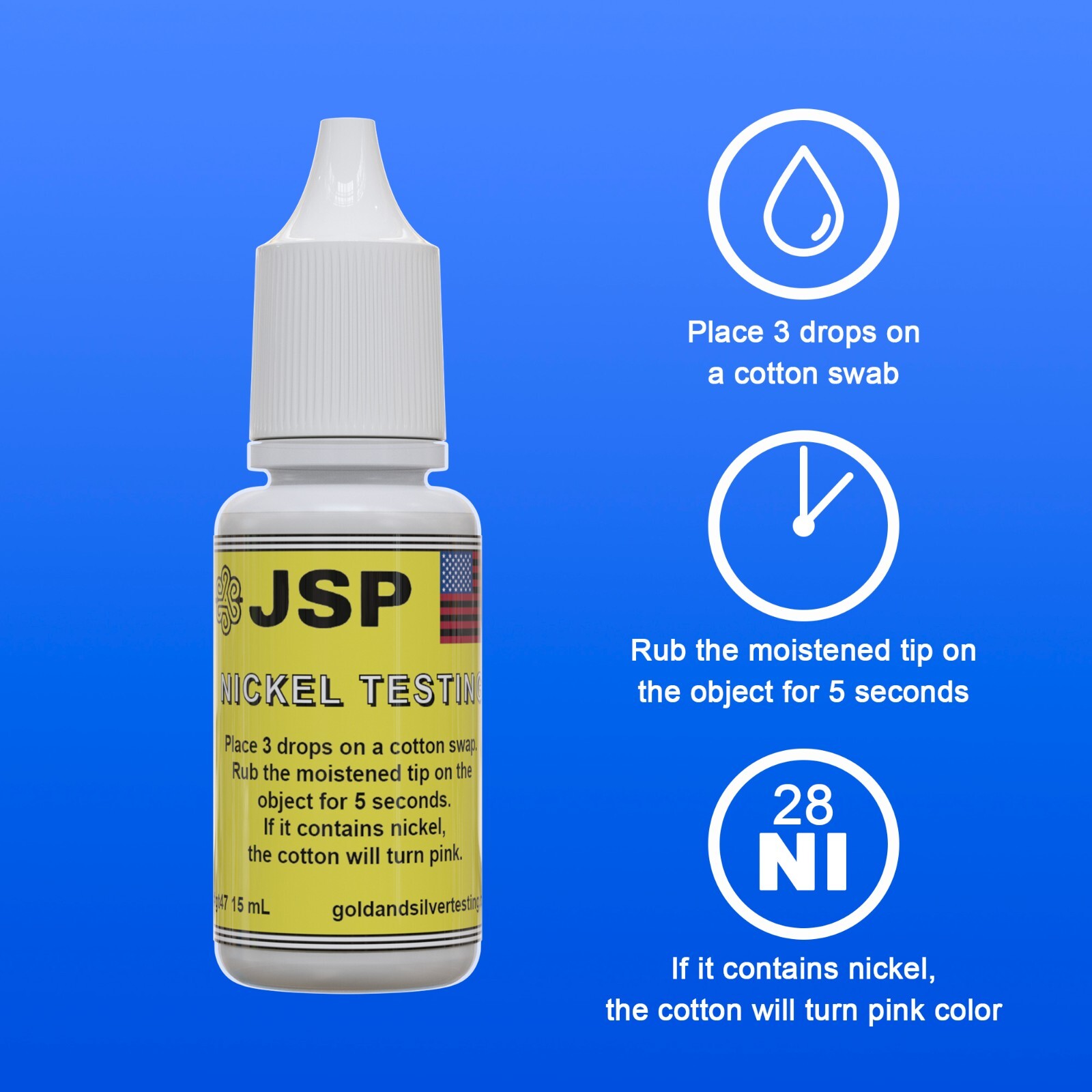 Nickel Metal Testing Solution Detect Allergy Jewelry Gold Silver Watches Tester