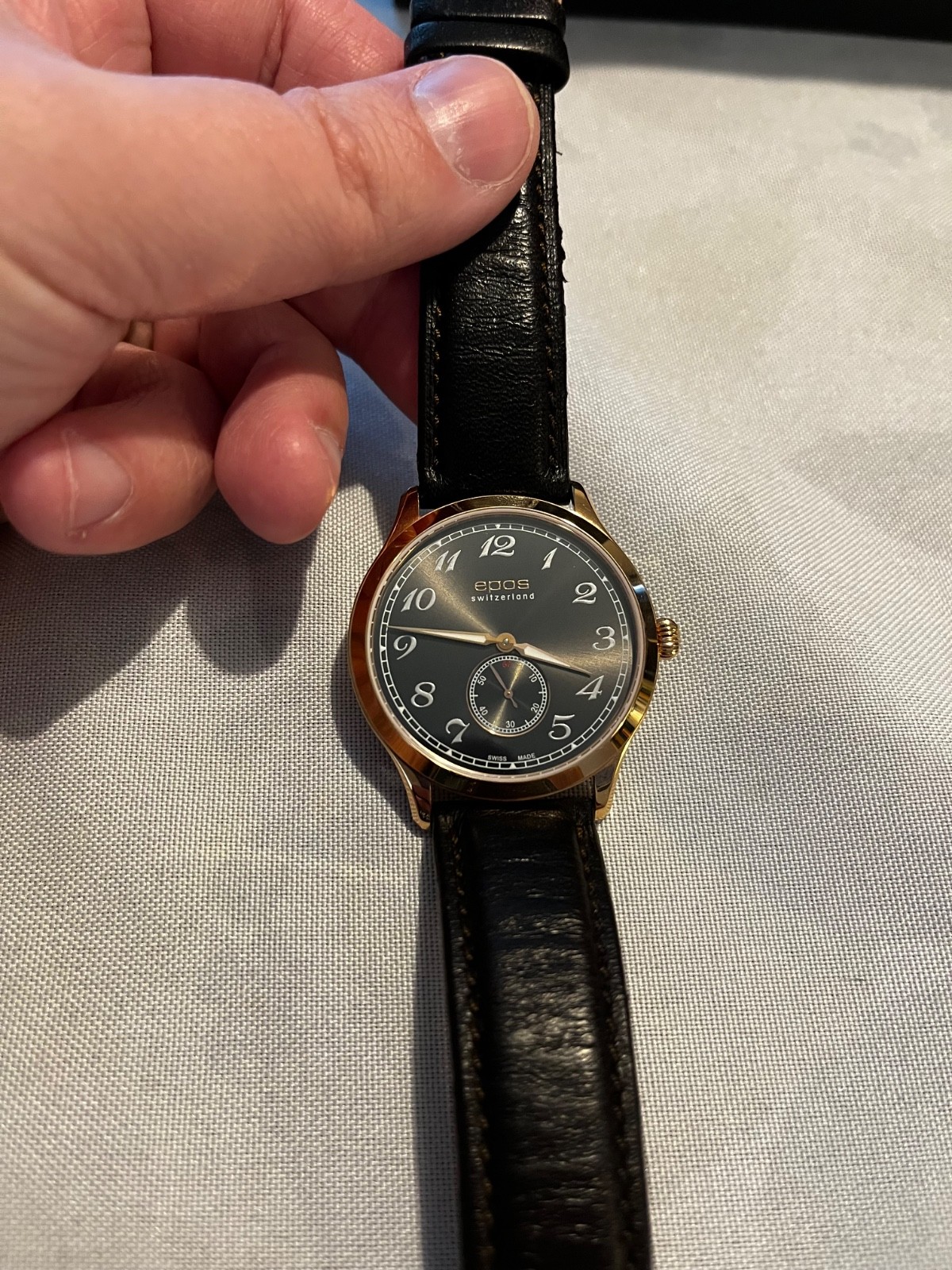 Epos Originale 3408 Gold PVD Ultrathin Manual winding dress watch retro ETA 7001