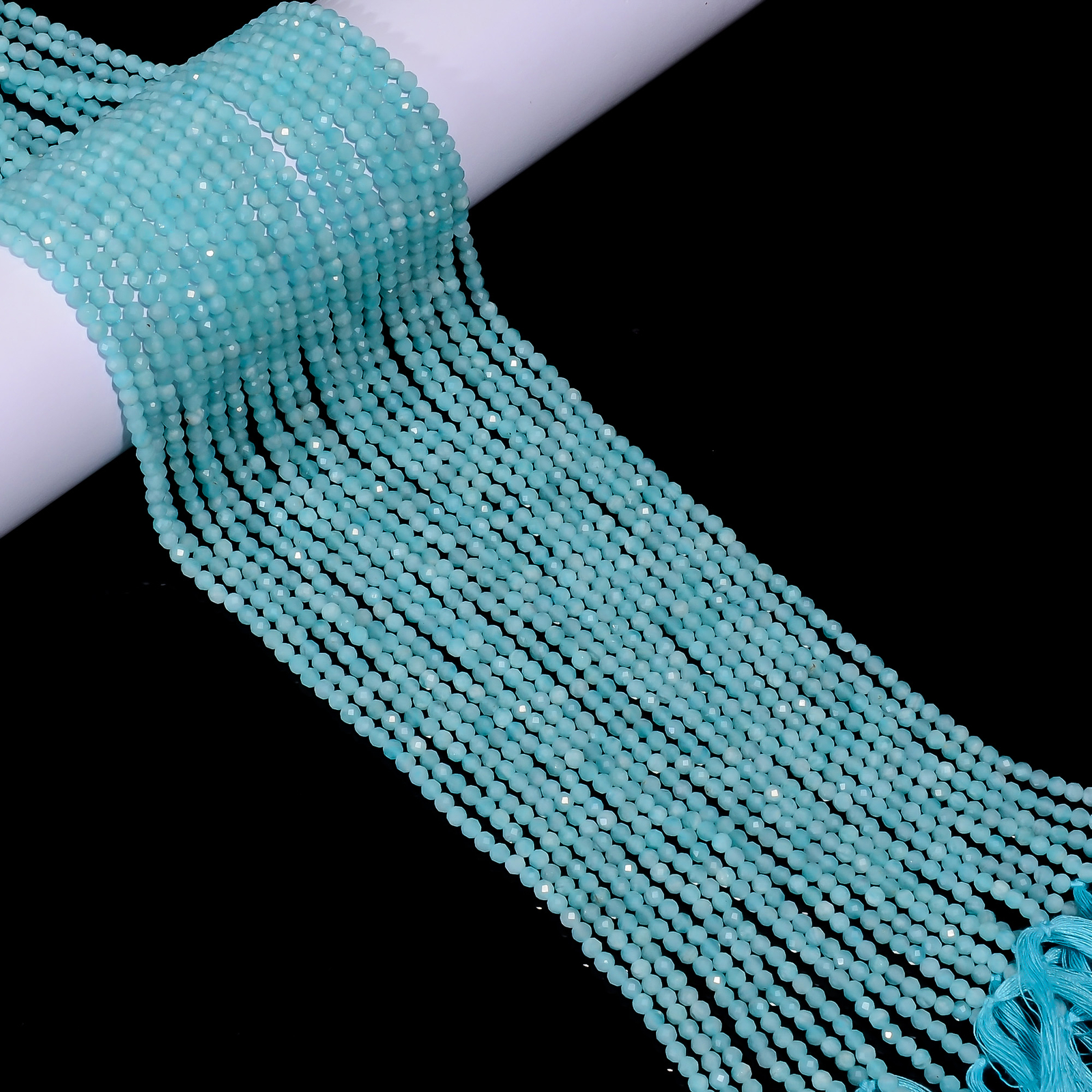 Natural Amazonite Gemstone Round Shape Faceted Beads 3 mm Strand 12.5″ EB-890