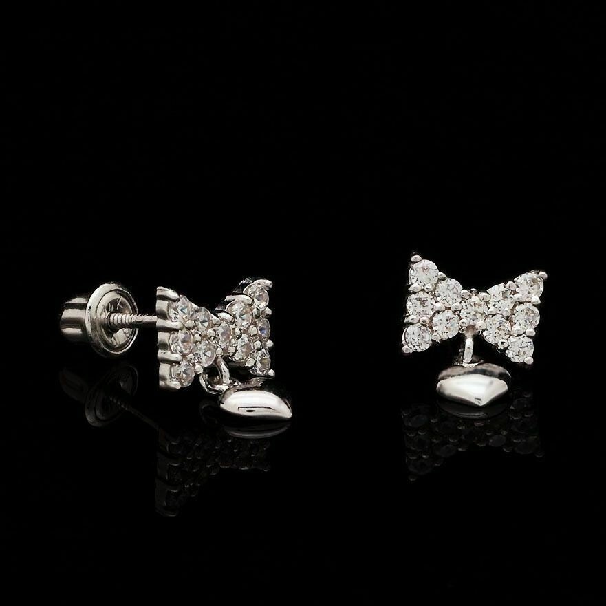 New 2Ct Round Cut Lab Created Diamond Drop Earring 14K White Gold Plated Silver