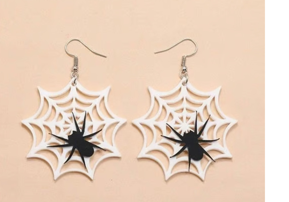 5 PC Lot Horror Earring Halloween Jewelry Gift Set SPIDER Coffin Goth Gothic