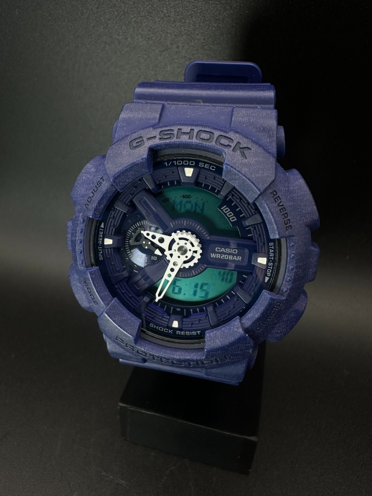Casio G-Shock Heathered Series 51mm Blue Digital Men’s Watch GA-110HT-2A