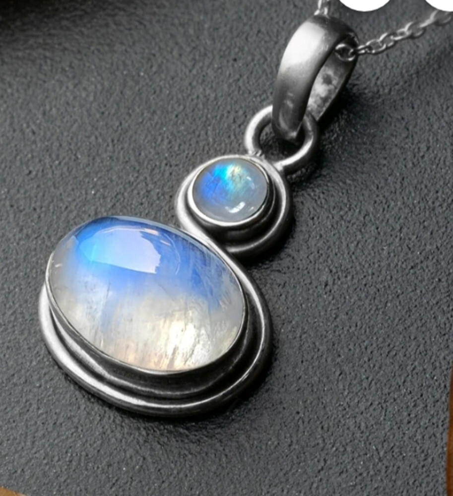 Natural Moonstone Gemstone 925 Sterling Silver Handmade Pandant Gift E-549