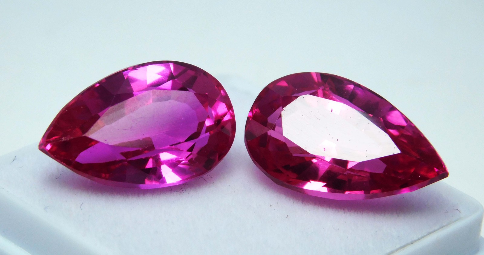 Natural Ruby Amazing Pink Pear Cut 18.00 Ct CERTIFIED Loose Gemstones Pair.