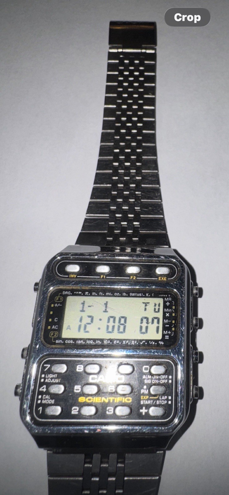 Casio CFX-200 Scientific Calculator Watch Vintage 197 Model, Made in Japan 1983