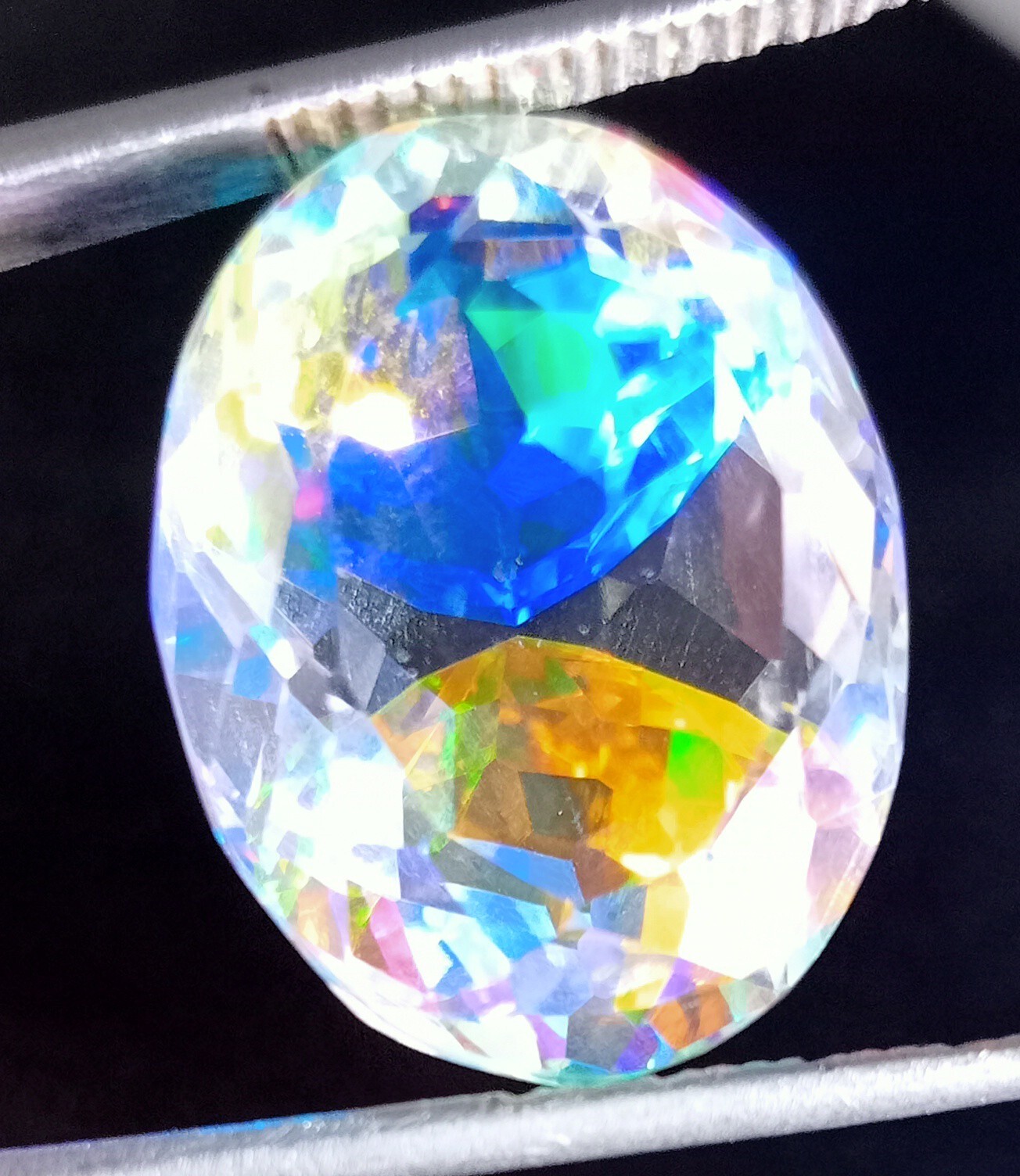 Flawless 23 Ct+ Loose Gemstone Natural Rainbow Mystic Topaz EGL Certified Oval