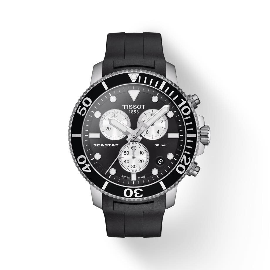 New TISSOT Seastar 1000 Black Chrono 45.5 mm Men’s Watch T120.417.17.051.00