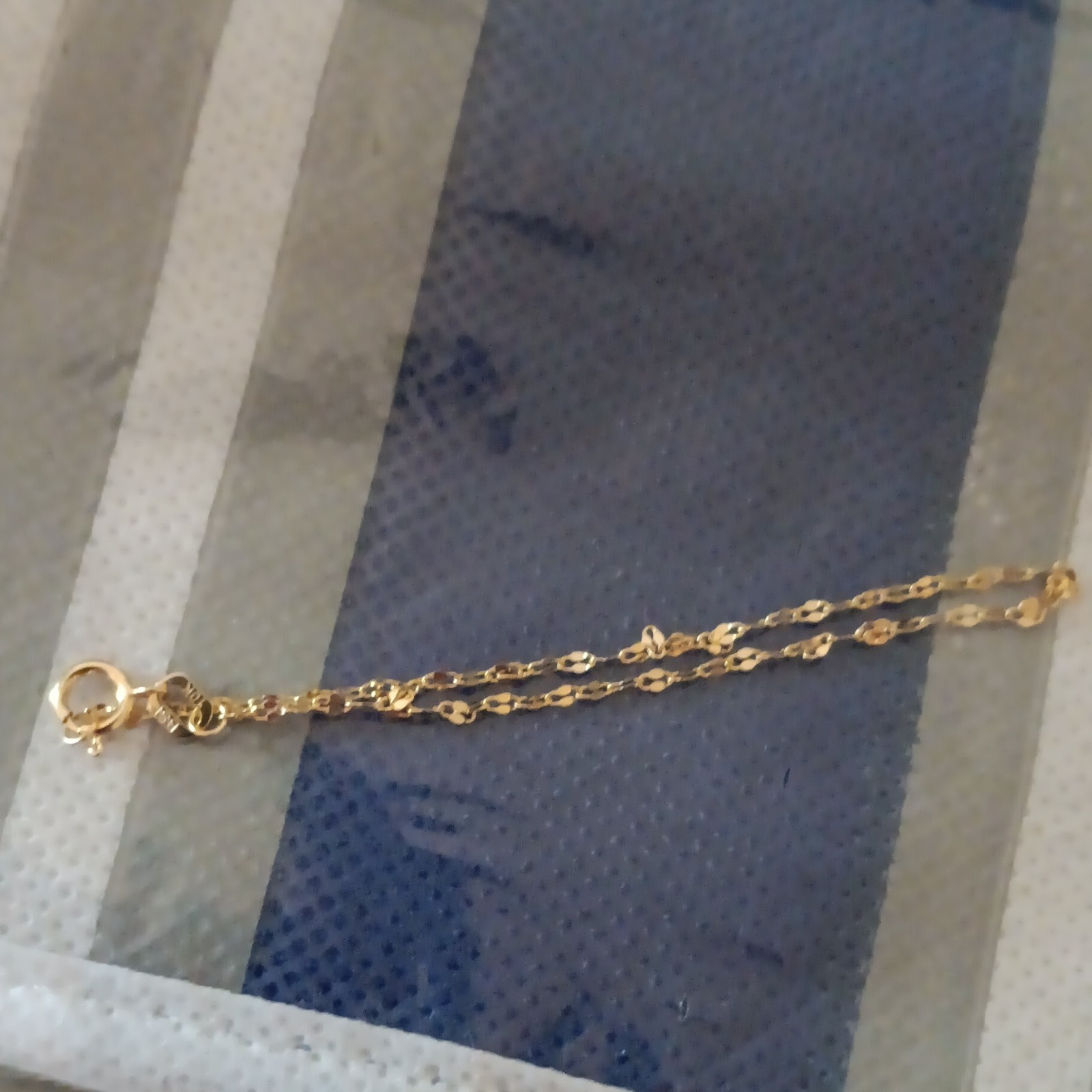 10k Yellow Gold Figaro Chain Spring Ring 6 Inch No Stone