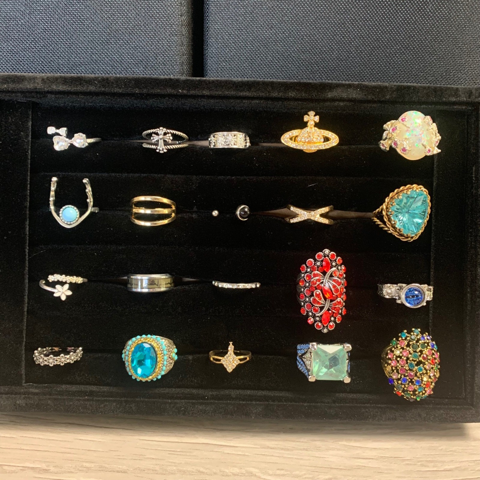 Bulk Lot 20 Womens Fashion Rings Size 7 Boho Gothic Statement Eclectic Mix