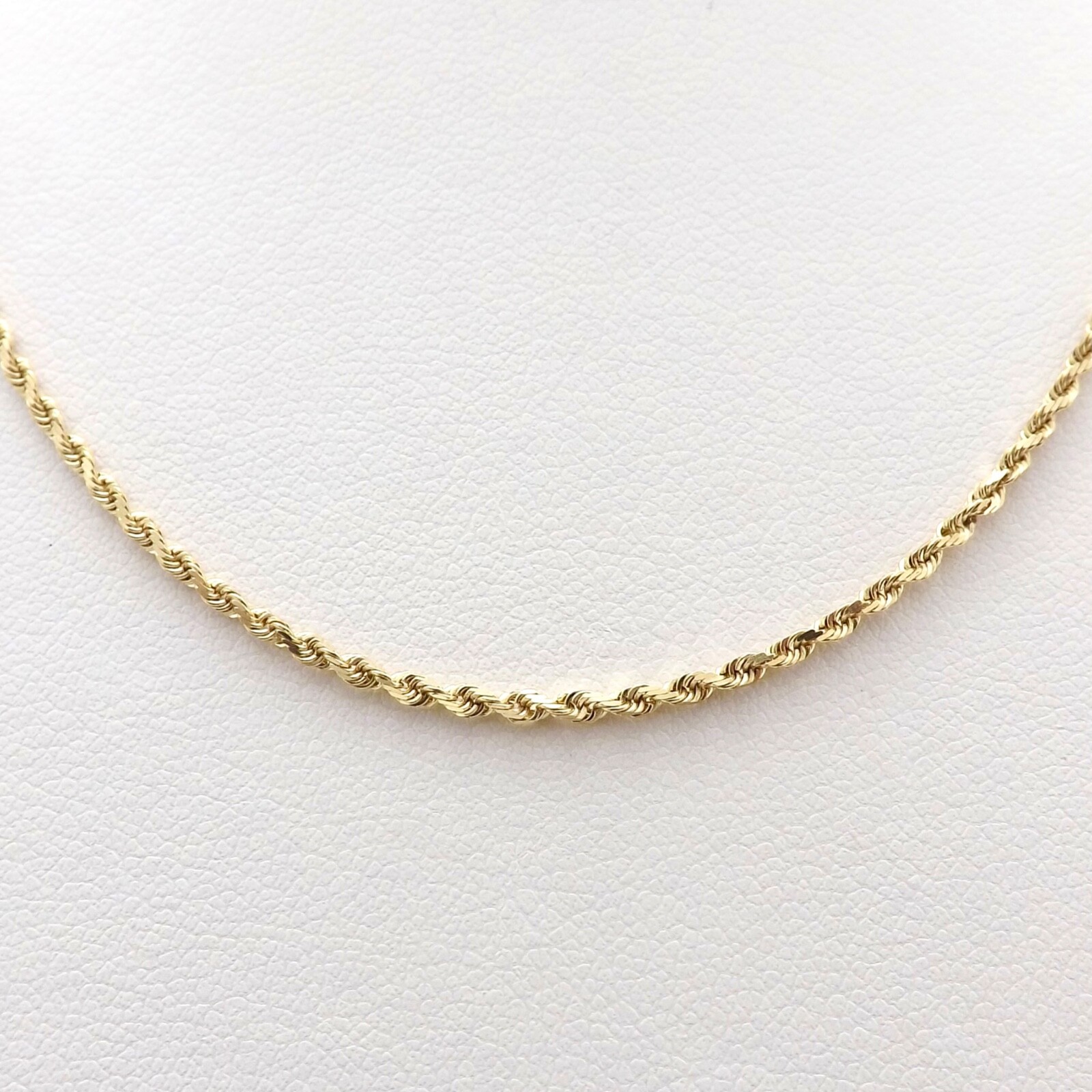 14k Gold Rope Link Chain Pendant Necklace 30in Slip On Diamond Cut OroAmerica 6g