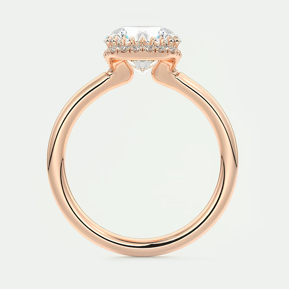 Diamond Setting Ring Engagement Round 0.2 Carat Solid Semi Mount 18k Rose Gold