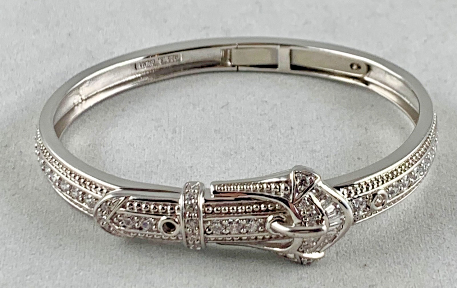 VICTORIA WIECK 925 STERLING SILVER ABSOLUTE BAGUETTE BUCKLE BRACELET 6.5”