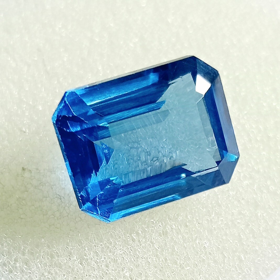 Natural Blue Aquamarine Emerald Cut Certified 10-12 Ct Stunning Loose Gemstone