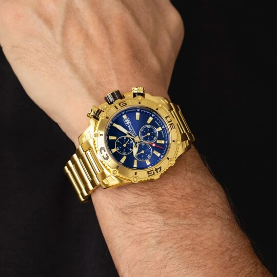 Festina Prestige F204922 Mens 48.5mm Gold Stainless Steel Blue Chrono Dial