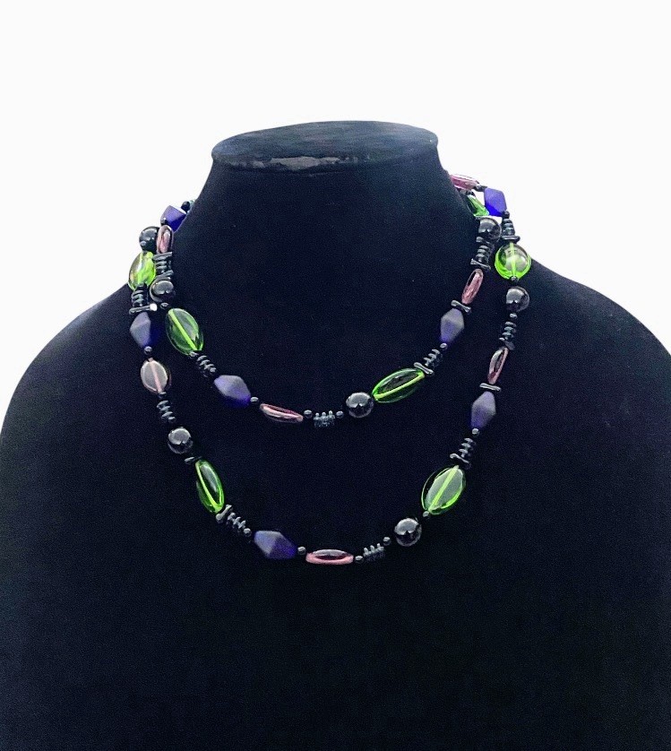Wendy Gell Multicolor Glass Beaded Necklace 37in