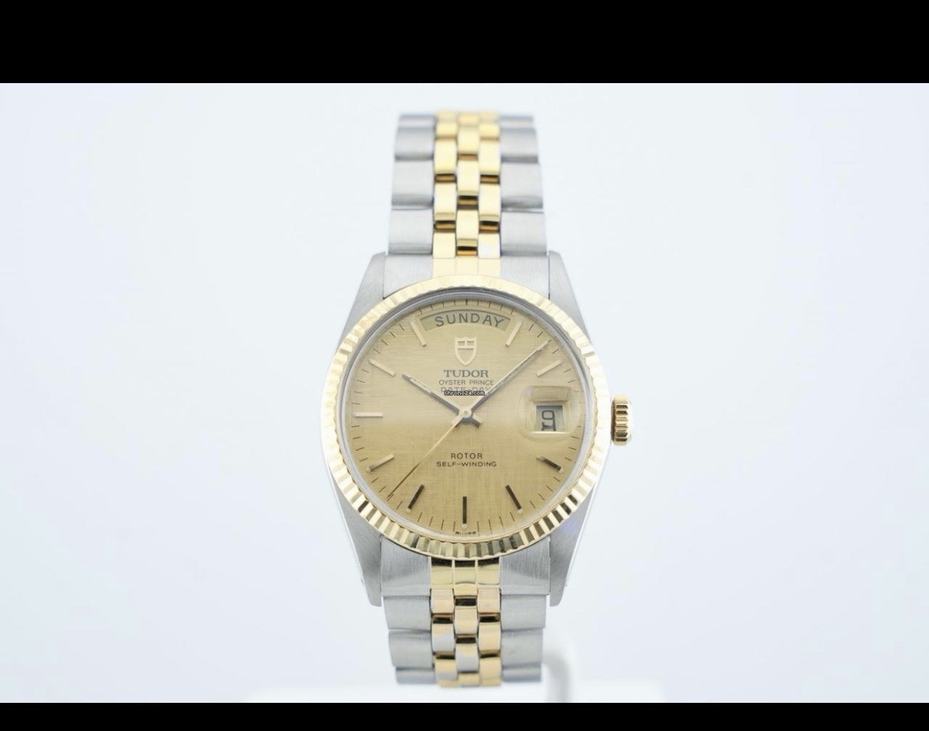 TUDOR Oyster Prince Two-Tone Gold Silver Day-Date Automatic Men’s Wristwatch